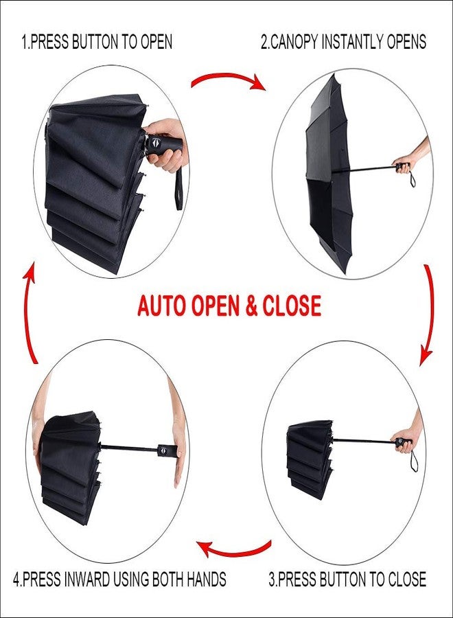 FLUZOV Compact Travel Umbrella Windproof Collapsible 10 Ribs Auto Open & Close Folding Small Umbrella - Image 5