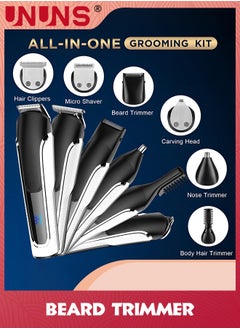 UNUNS Beard Trimmer For Men,Waterproof Electric Razor Hair Trimmer With Digital Display,Washable Hair Clippers For Beard,Mens Grooming Kit For Nose Mustache Body Facial Gifts For Men Father Husband  - Image 2