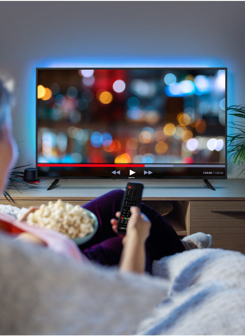 GEEPAS - 50" Smart Ultra HD LED TV With 4K Resolution, Android 14 , Frameless Design, HQ Sound / Multiple HDMI & USB Ports, Progressive Scan, Full Color Optimizer / Smart Features with Netflix, YouTube, and More - Image 1