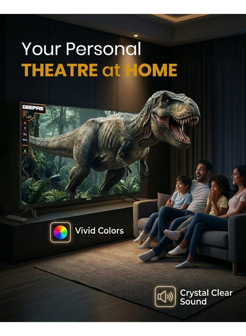 GEEPAS 50" Smart Ultra HD LED TV With 4K Resolution, Android 14 , Frameless Design, HQ Sound / Multiple HDMI & USB Ports, Progressive Scan, Full Color Optimizer / Smart Features with Netflix, YouTube, and More - Image 5