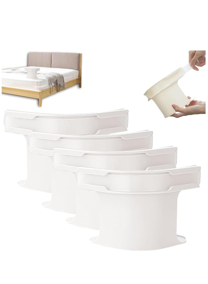 شو وو مجموعة حامل ملاءات السرير من 4 قطع، مثبتات ملاءات سرير متينة بقفل مانع للانزلاق، مشابك ملاءات سرير مع شرائط قفل، حاملات ملاءات زاوية لجميع أحجام المراتب والبطانيات والفراش - Image 1