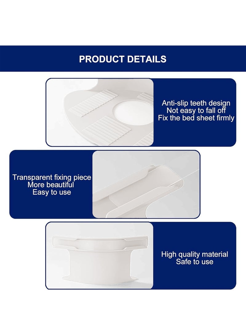 شو وو مجموعة حامل ملاءات السرير من 4 قطع، مثبتات ملاءات سرير متينة بقفل مانع للانزلاق، مشابك ملاءات سرير مع شرائط قفل، حاملات ملاءات زاوية لجميع أحجام المراتب والبطانيات والفراش - Image 5