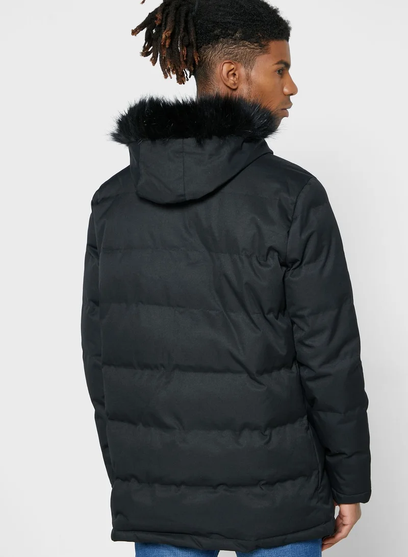 BRAVE SOUL Parka Jacket with Faux Fur