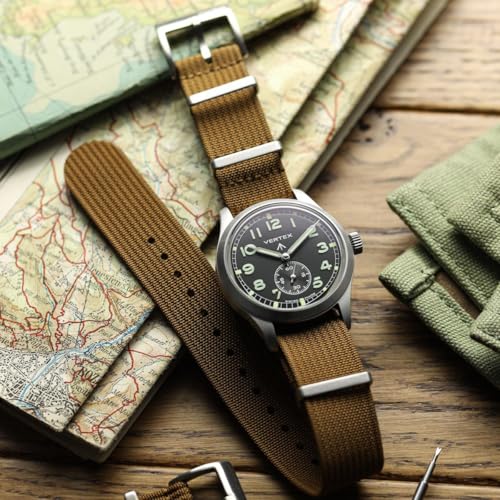 WatchGecko Ridge Military Nylon Watch Strap. Brown 24mm. Rugged, Quick-Drying and Secure Replacement Wristwatch Strap for Outdoor Activities. - Image 4