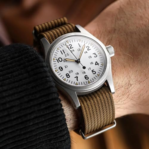 WatchGecko Ridge Military Nylon Watch Strap. Brown 24mm. Rugged, Quick-Drying and Secure Replacement Wristwatch Strap for Outdoor Activities. - Image 5