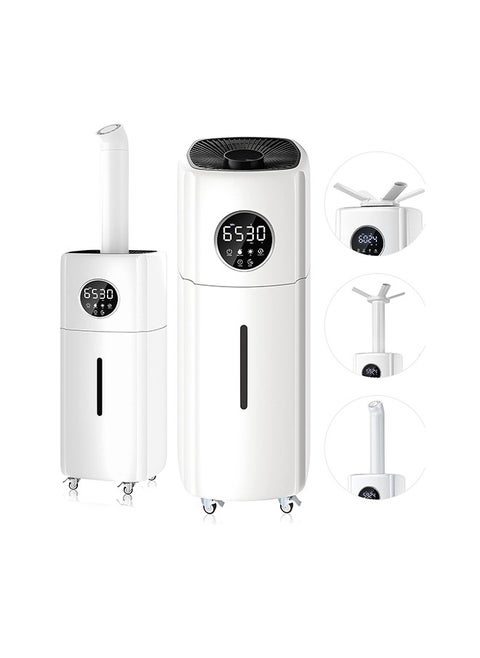 21L 3-Speeds Humidifier for Larger Room Humidifier, Auto Shut-Off Cool Mist Top Fill Humidifier with 360° Dual Nozzle 110W BE-J001 White