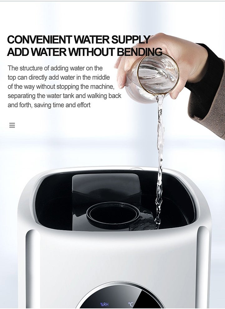 ET-LIFE - 21L 3-Speeds Humidifier for Larger Room Humidifier, Auto Shut-Off Cool Mist Top Fill Humidifier with 360° Dual Nozzle 110W BE-J001 White - Image 1