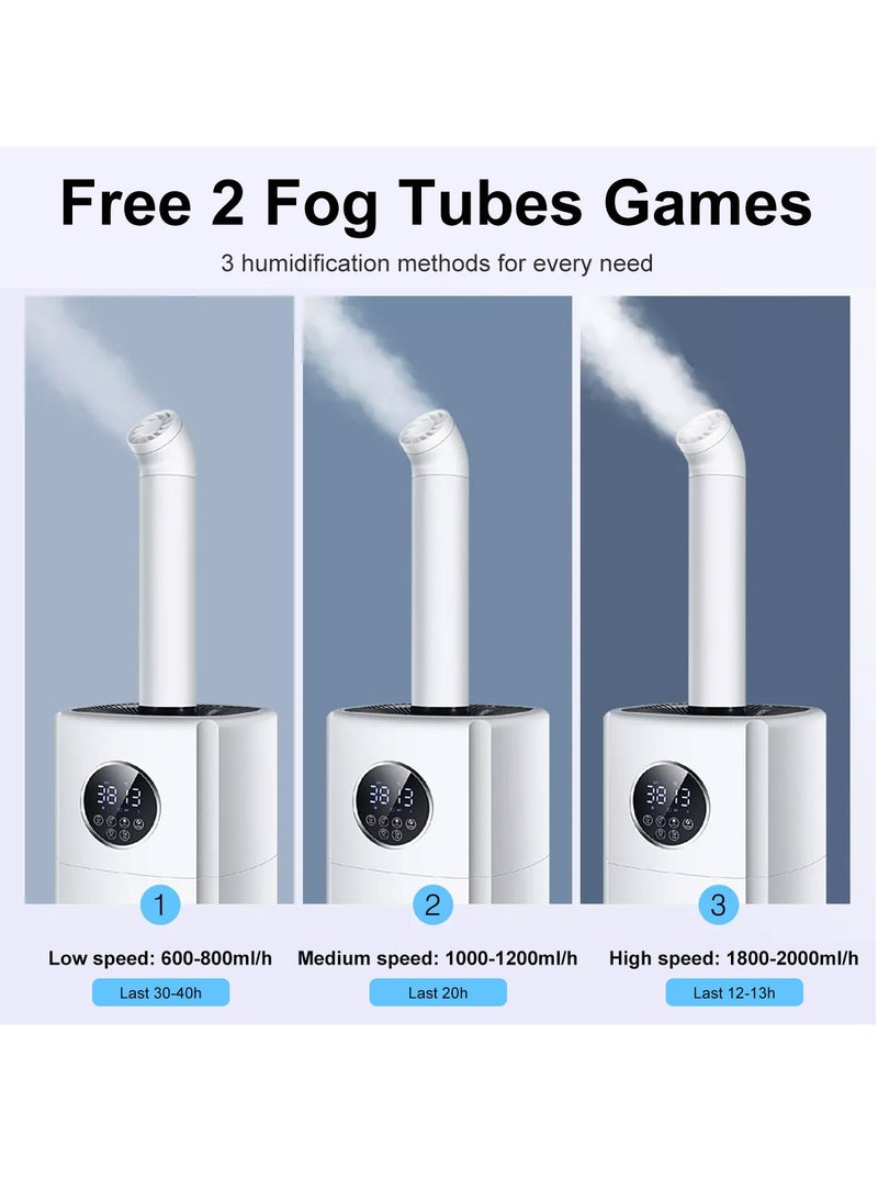 ET-LIFE - 21L 3-Speeds Humidifier for Larger Room Humidifier, Auto Shut-Off Cool Mist Top Fill Humidifier with 360° Dual Nozzle 110W BE-J001 White - Image 1