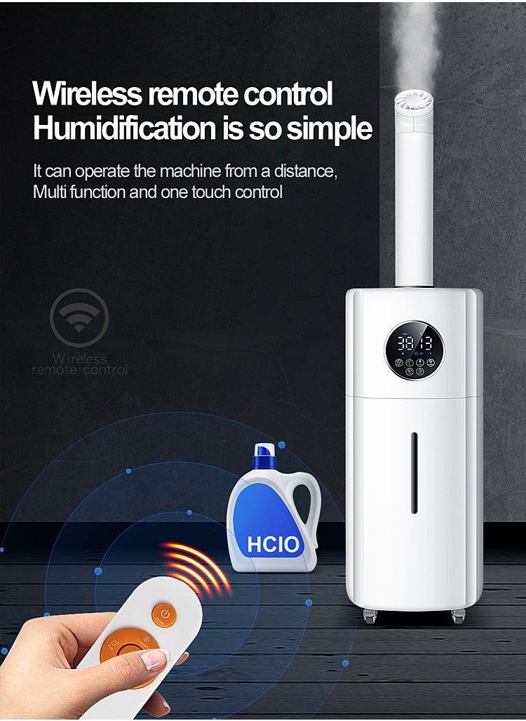 ET-LIFE - 21L 3-Speeds Humidifier for Larger Room Humidifier, Auto Shut-Off Cool Mist Top Fill Humidifier with 360° Dual Nozzle 110W BE-J001 White - Image 1