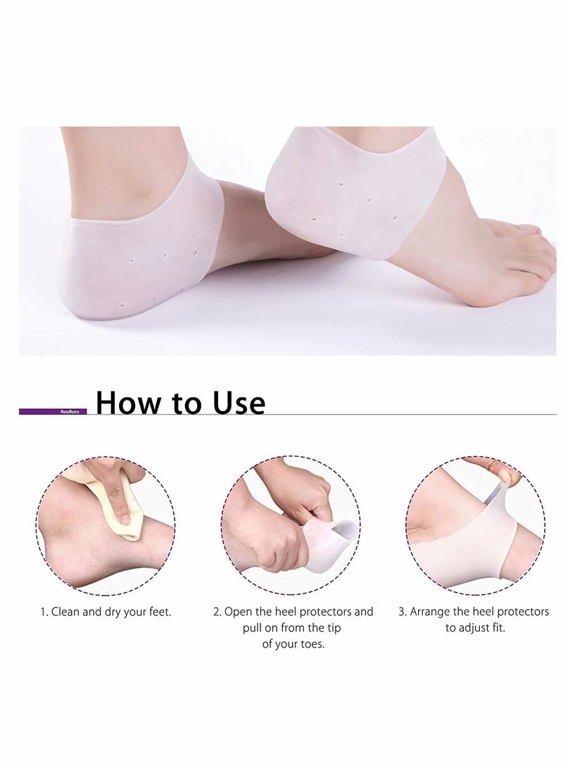 KASTWAVE Heel Protectors 2 Pairs Gel Heel Pads Cushion  - Image 5