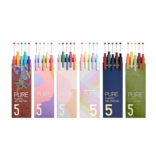 Kaco PURE Colored Gel Pens, 30 Pieces Assorted Color Ink 0.5 mm Fine Point Aesthetic Pens for Journaling Cute Stationery Office Supplies (30 Color Ink Assorted) - Image 1