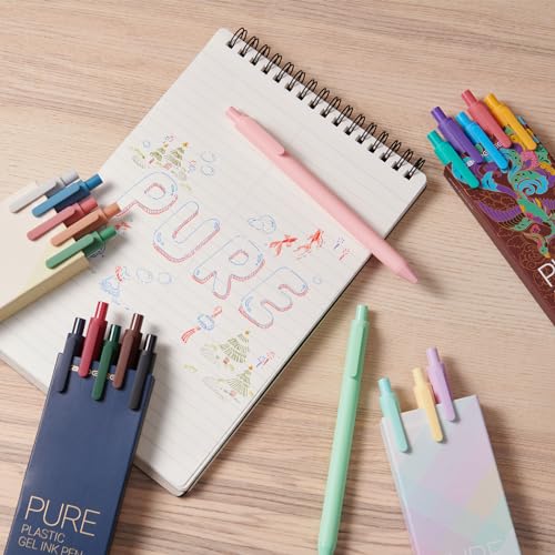 Kaco PURE Colored Gel Pens, 30 Pieces Assorted Color Ink 0.5 mm Fine Point Aesthetic Pens for Journaling Cute Stationery Office Supplies (30 Color Ink Assorted) - Image 4