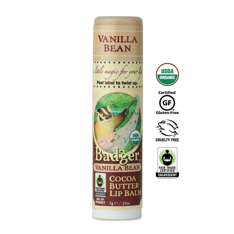 Badger - Cocoa Butter Lip Balm, Creamy Cocoa, Certified Organic Lip Balm, Fair Trade, Natural Lip Balm, Lip Butter, Lip Balm Cocoa Butter, Cocoa Care Lip Balm, 0.25 oz - Image 2