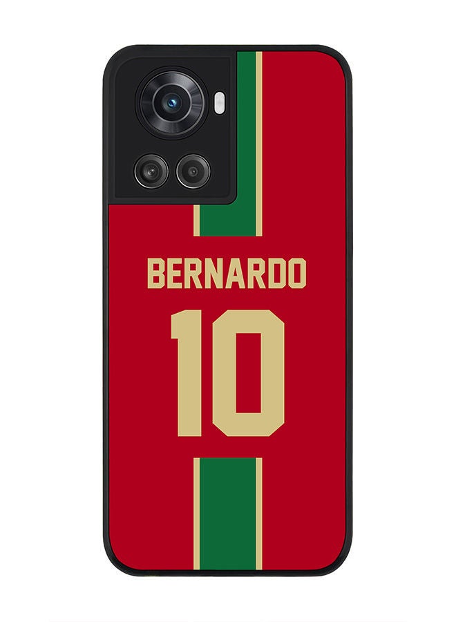 Stylizedd Rugged Black edge case for OnePlus 10R 5G/OnePlus Ace 5G Slim fit Soft Case Flexible Rubber Edges Anti Drop TPU Gel Thin Cover - Football Team - Portugal Player Name - Bernardo - Image 1