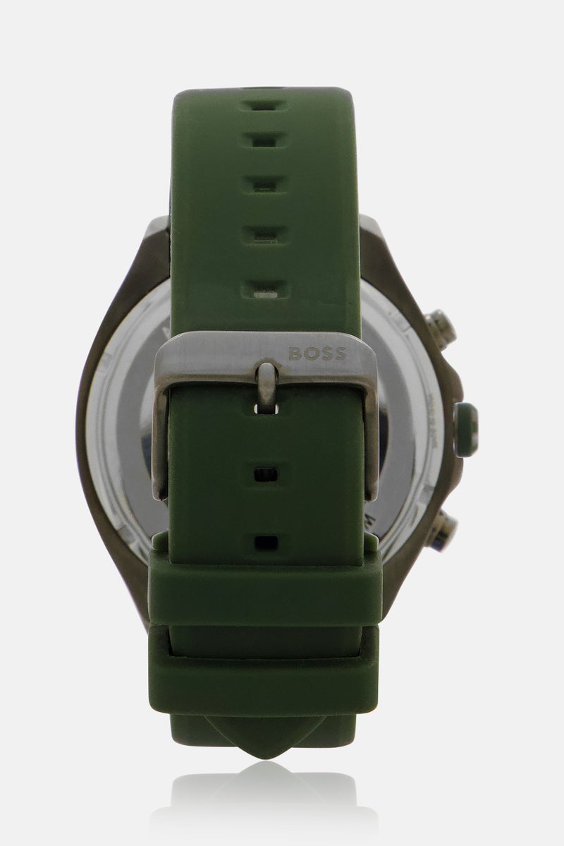 BOSS Men Velocity 1514060 Silicone Watch 44mm, Olive - Image 5