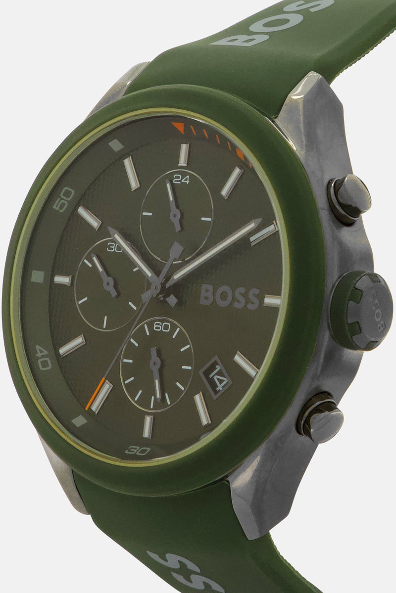 BOSS Men Velocity 1514060 Silicone Watch 44mm, Olive - Image 3