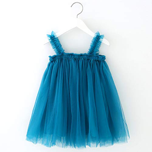 BGFKS Layered Tulle Tutu Dress for Toddler Girls,Baby Girl Rainbow Tutu Princess Skirt Set with Flower Headband.(Blue,12 Months) - Image 3