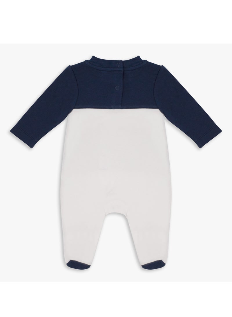 Moon بدلة نوم قطن 100% للأطفال 3-6 أشهر زرقاء - رياضية بحرية - Image 2