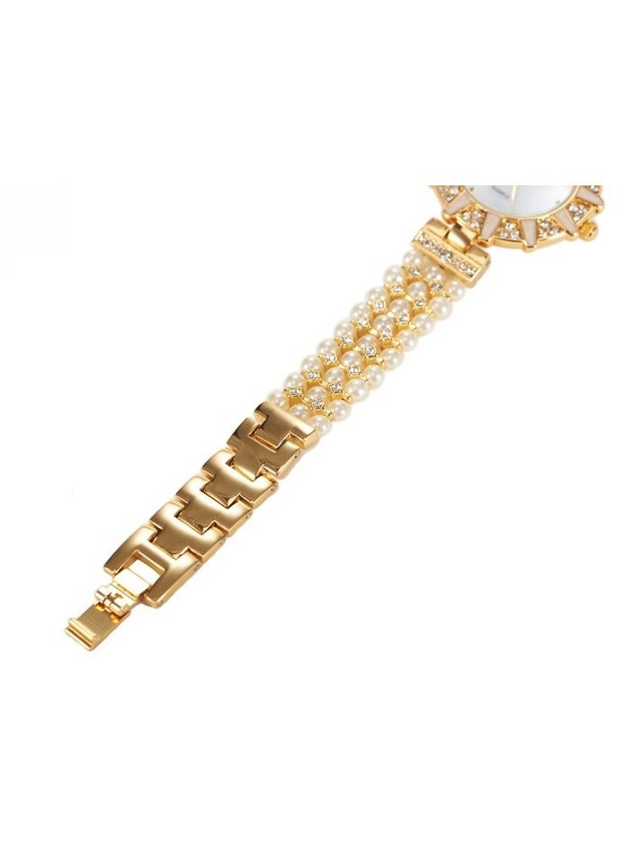 MISS FOX Women's Bracelet Watch Women's Diamond Alloy Pearl Strap Quartz Watch - Image 5