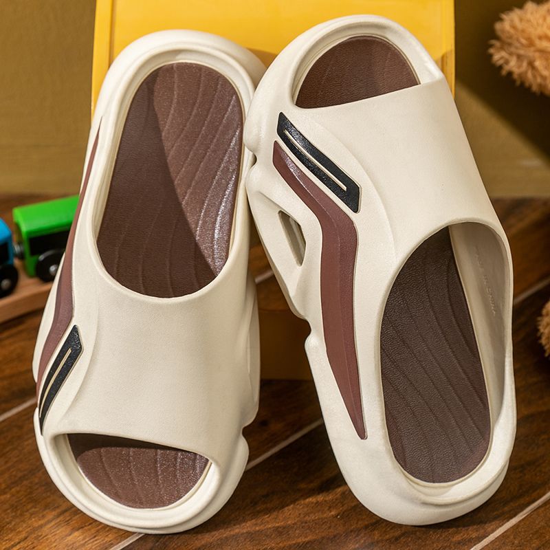 In stock size 32-45 adult male children and older children non-slip home indoor and outdoor wear thick bottom wear-resistant slip slippers E300-khaki