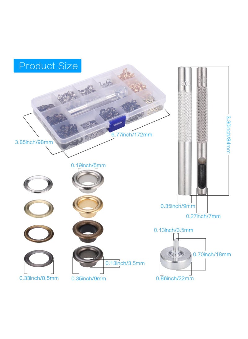 GNAFOTU Eyelet Punch Kit,400 Sets 5mm Grommets Eyelets Kit,with 3 Grommets Setting,for Fabric Leather Shoes Bag Canvas Belt DIY Crafts - Image 3