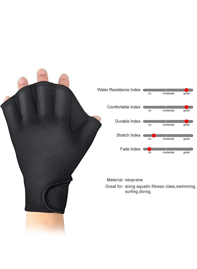 Barakah Aquatic Gloves For Helping Upper Body Resistance, Webbed Swim Gloves With Wrist Strap, Well Stitching, No Fading, Sizes For Men Women Adult Children Aquatic Fitness Water Resistance Training - Image 5