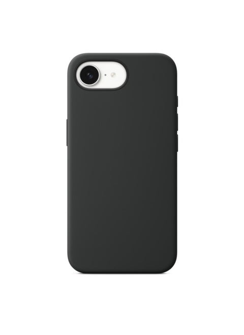 Suitable For Apple For Iphone16e(2025) Mobile Phone Case Solid Color Liquid Silicone Magnetic Suction Case Simple All-inclusive Case-Color:Black-Applicable Models:16e [liquid Style + Packaging With Label]