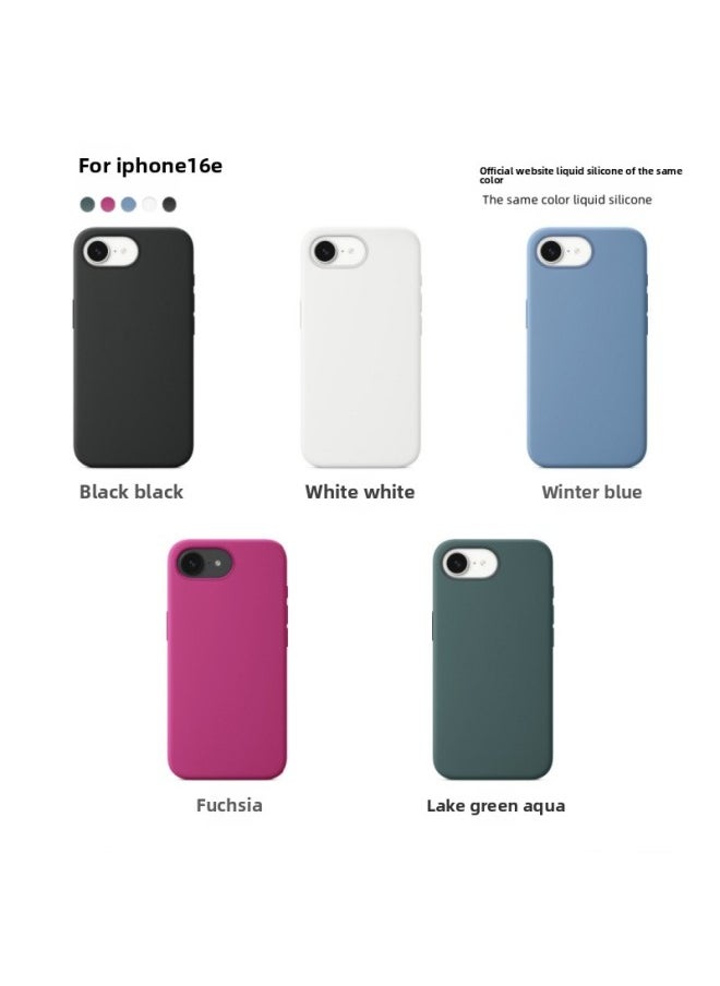 Generic - Suitable For Apple For Iphone16e(2025) Mobile Phone Case Solid Color Liquid Silicone Magnetic Suction Case Simple All-inclusive Case-Color:Black-Applicable Models:16e [liquid Style + Packaging With Label] - Image 1