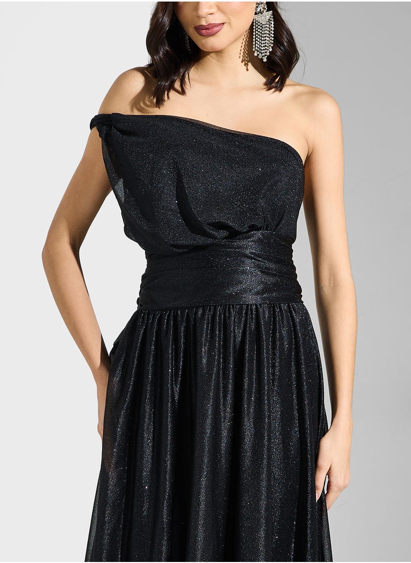 Ella Limited Edition One Shoulder Shimmer Dress  - Image 3