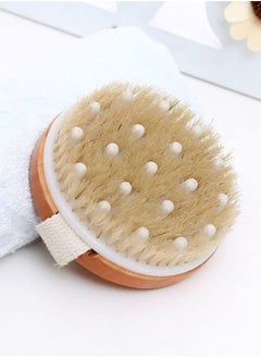 Daytoyz Teak Wood Bath Body Brush for Wet and Dry Brushing, Dry Body Scrubber, Exfoliating Brush Shower Body Brush, Round Dry Brush  - Image 3
