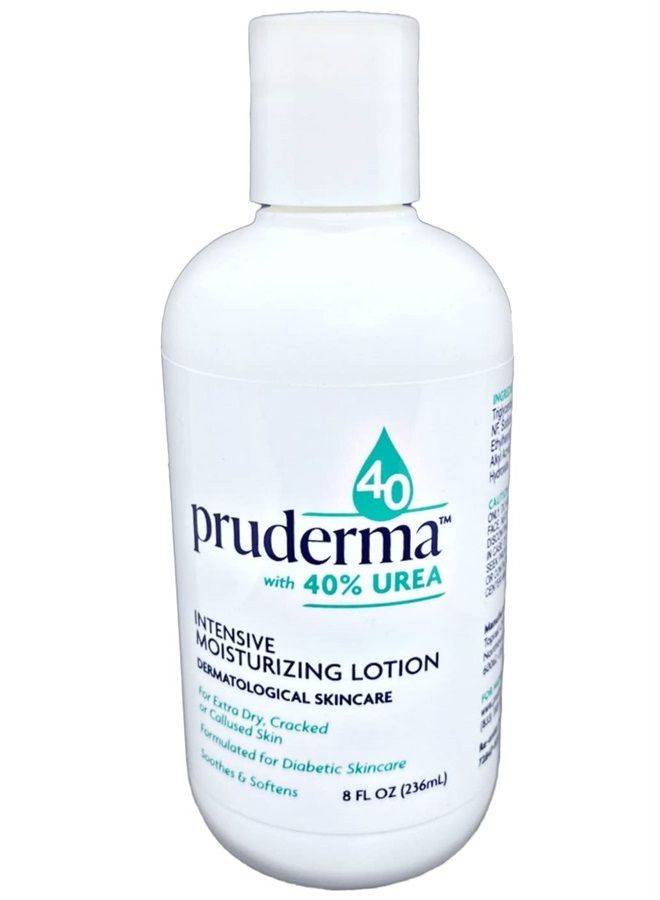 pruderma Urea 40 Lotion - Moisturizes & Rehydrates Thick, Cracked, Rough, Dead & Dry Skin - For Feet, Elbows and Hands - 8 oz - Image 1