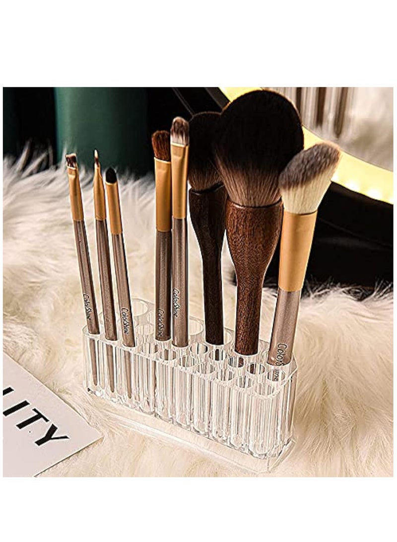 Hihonor Makeup Brush Holder Organizer, Acrylic Eyeliner Lip Liner Holder Storage Box, Clear Brushes Beauty and Cosmetic Display Stand Storage Box, 26 Slots  - Image 5
