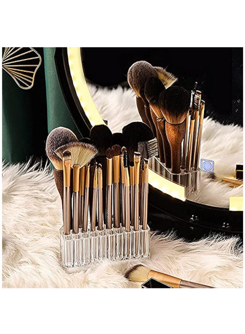 Hihonor Makeup Brush Holder Organizer, Acrylic Eyeliner Lip Liner Holder Storage Box, Clear Brushes Beauty and Cosmetic Display Stand Storage Box, 26 Slots  - Image 3