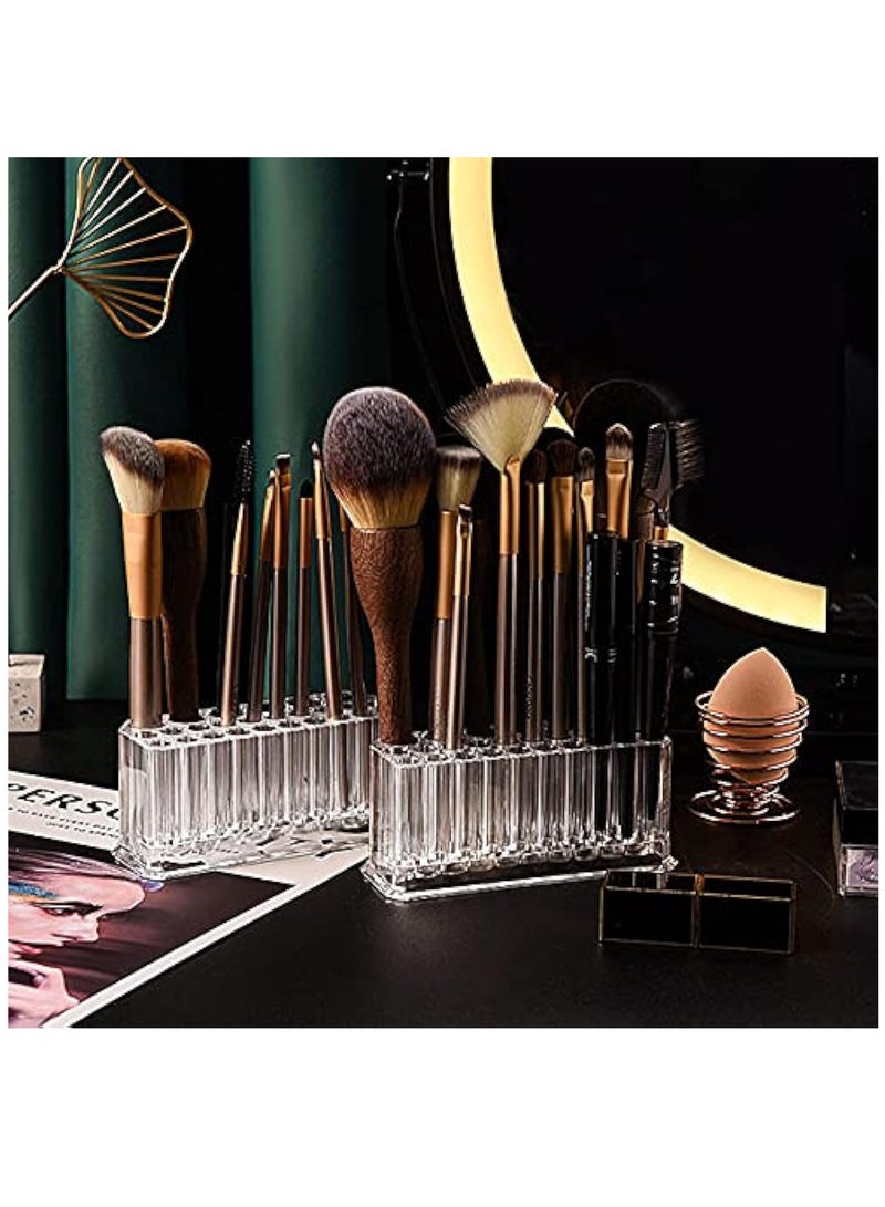 Hihonor Makeup Brush Holder Organizer, Acrylic Eyeliner Lip Liner Holder Storage Box, Clear Brushes Beauty and Cosmetic Display Stand Storage Box, 26 Slots  - Image 2