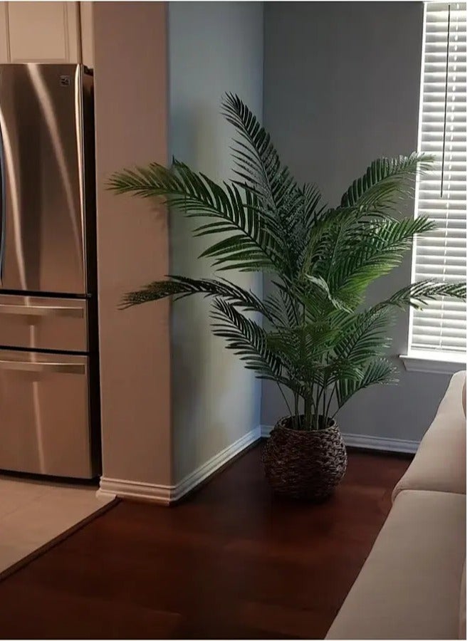 Snooe 160 CM نبات نخيل أريكا الاصطناعي - شجرة نخيل استوائية مزيفة، طولها 4 أقدام، تقدم في وعاء للاستخدام الداخلي والخارجي، مثالية للمنزل أو المكتب أو الحديقة، تزيين حديث وهدية ترحيبية. - Image 4