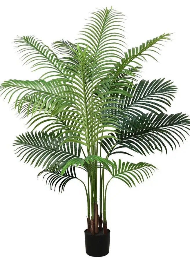 Snooe 160 CM Artificial Areca Palm Plant Fake Tropical Palm Tree, 4 Feet Faux Dypsis Lutescens Plants in Pot for Indoor Outdoor House Home Office Garden Modern Decoration Housewarming Gift-Set - Image 1