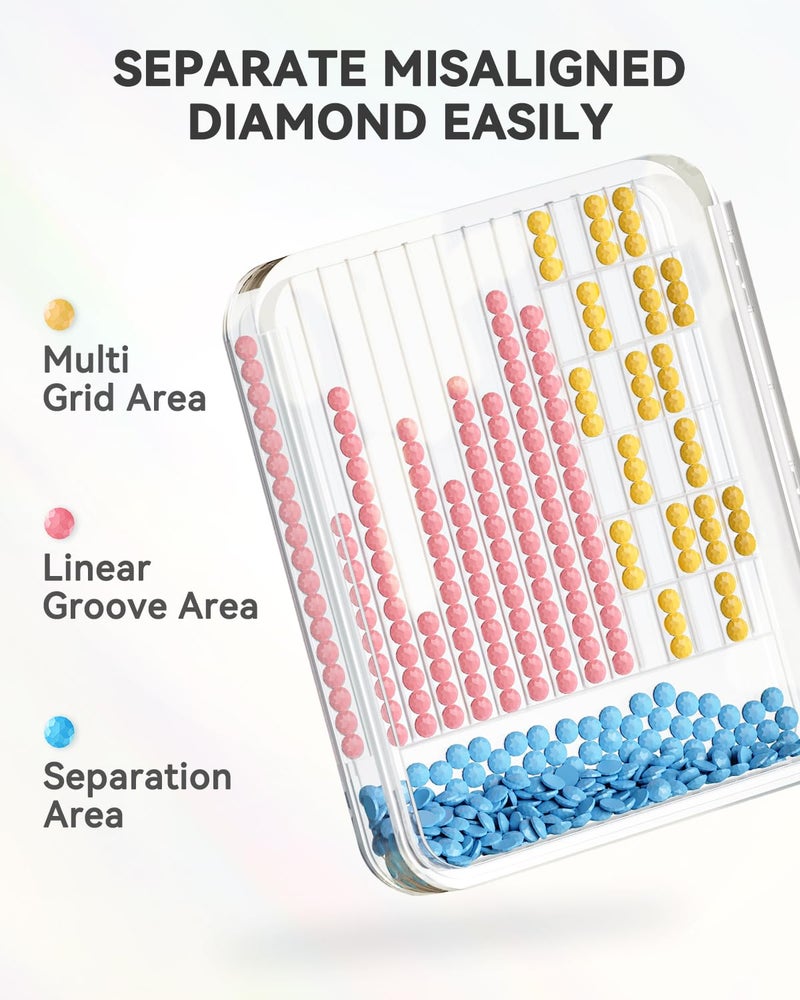 ARTDOT 15-Piece Diamond Art Storage Trays Kits for Adults with Lids, 2-in-1 Stackable Diamond Painting Accessories and Tools - Image 4