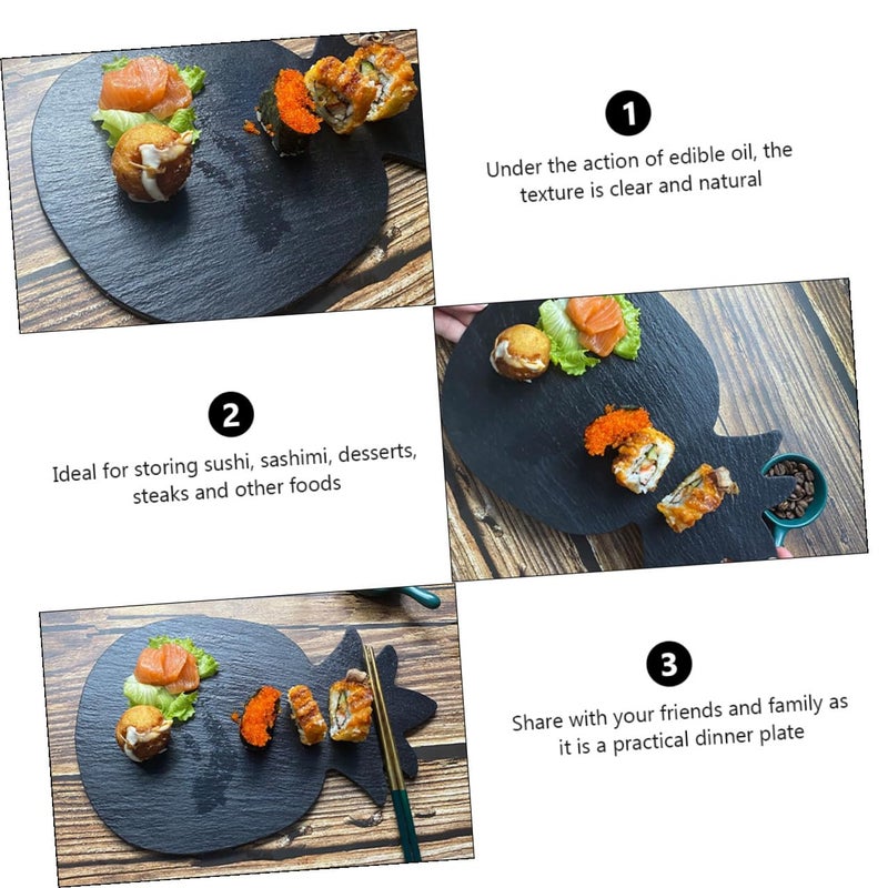 Pineapple Shaped Stone Steak Plate 30x20cm Serving Tray For Sushi Dessert Kitchen Dining - Image 4