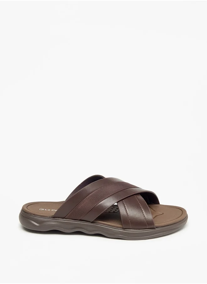 لو كونفورت Textured Slip-On Cross Strap Sandals