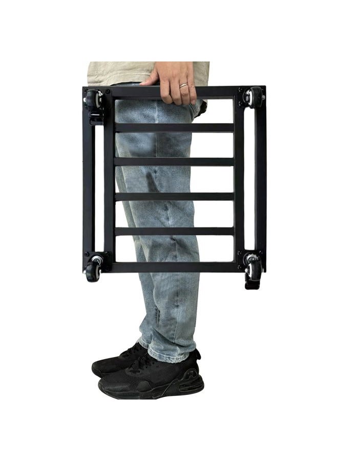 Hongsane 18" Square Plant Stand with Wheels Heavy Duty,500Lbs Large Metal Plant Caddy for Indoor Outdoor Use,Rolling Plant Dolly with Rubber Casters,Rust-Proof Black Plant Tray for Large Planters Pots - Image 1