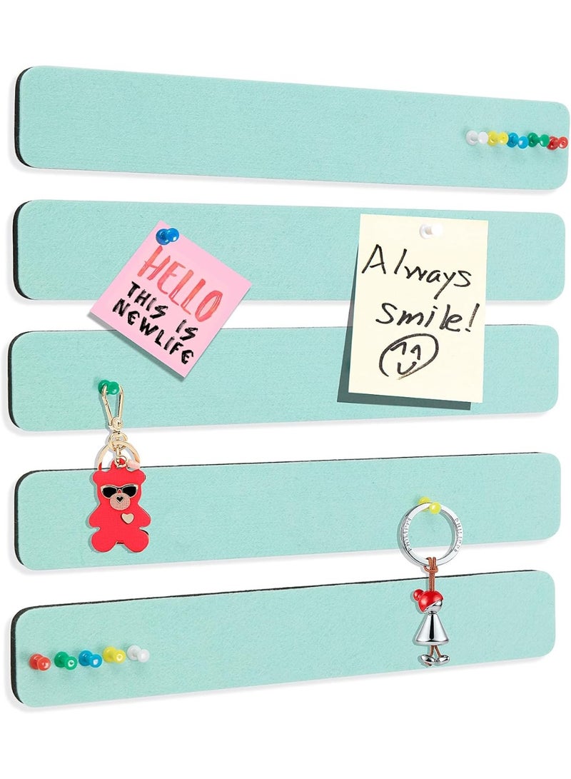 Little gorilla 5 Pack Bulletin Board Strips, Felt Pin Board Bar with 35 Push Pins Self-Adhesive Felt Bulletin Board for Office School Home Wall Decoration, for Organize Memo, Photos, Display（Light Green） - Image 1