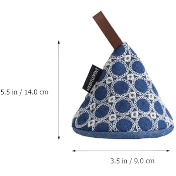 Pot Handle CoverSleeves Triangle Cotton Handle Cover Heat Insulated Pot Lid Grip Scald Proof Pan Grip Cover For Frying Pan Griddle Kettle Dark Blue - Image 3