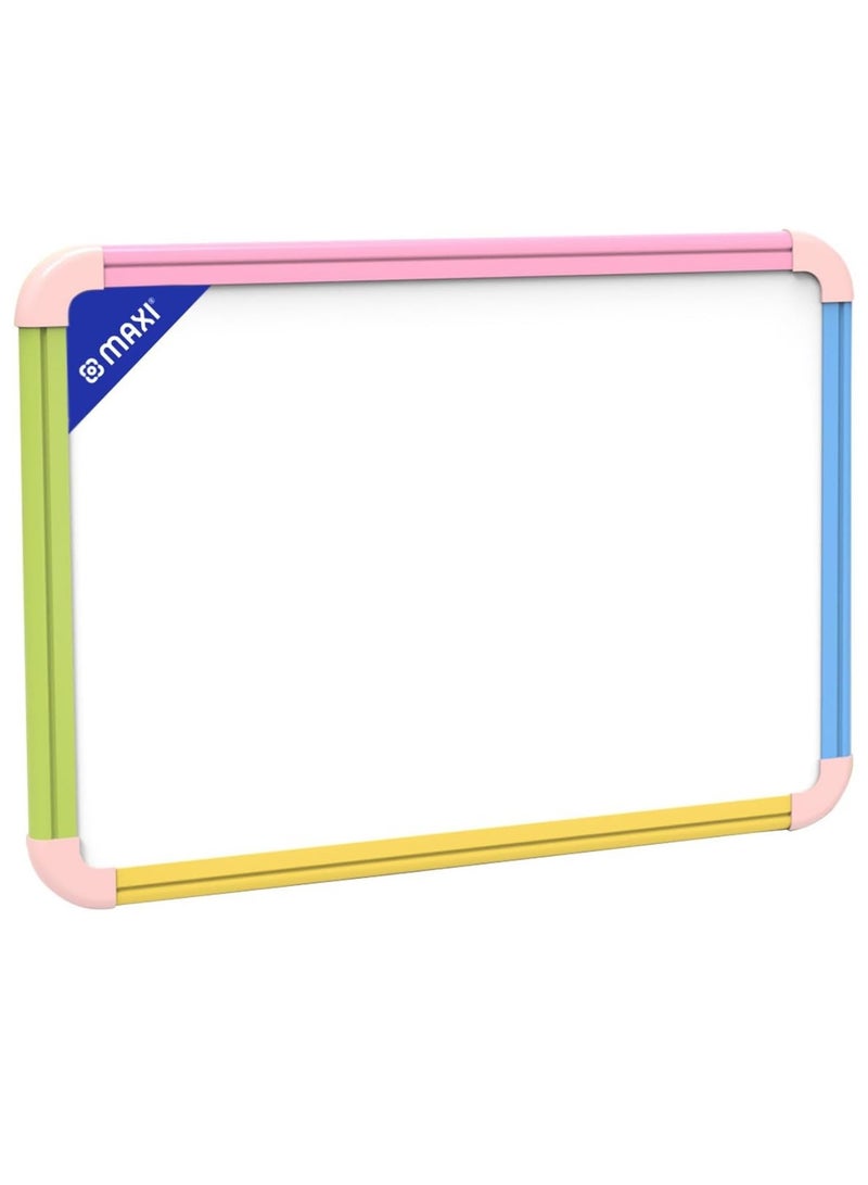 Maxi A3 Size Double Sided Dry Erase White Board Pastel Coloured Borders - Image 1