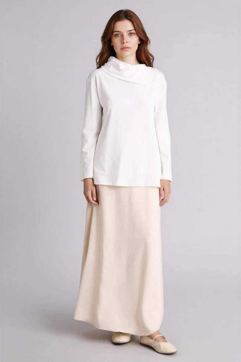 DeFacto A Cut Linen Blended Maxi Skirt