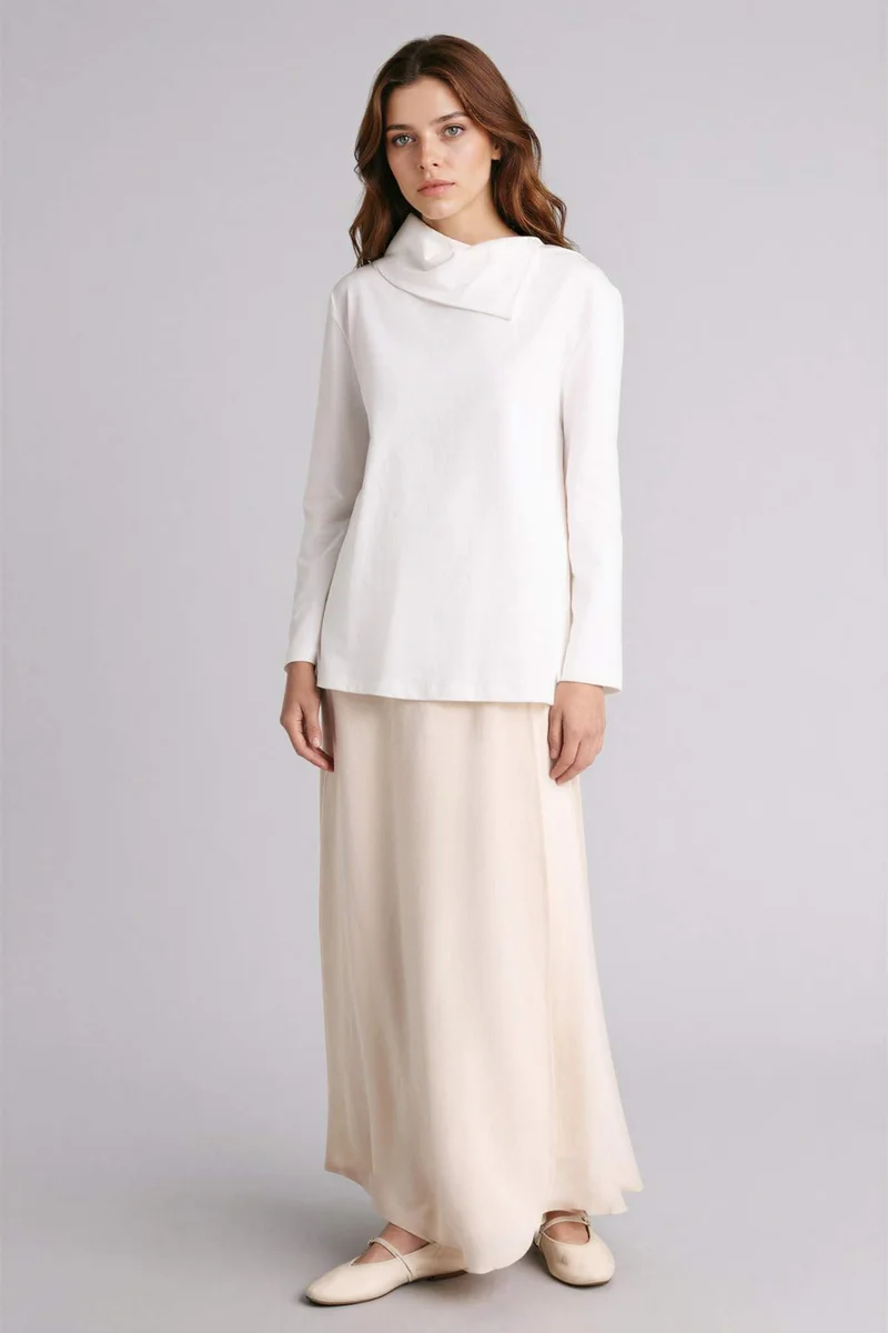DeFacto A Cut Linen Blended Maxi Skirt