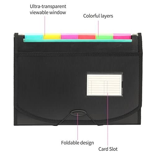 NISUN 13 Pockets A4 File Organiser for documents, Expanding File Folder Letter Size Paper Document Storage with Coloured Tags for Office and School (33 * 24cm) - Image 4