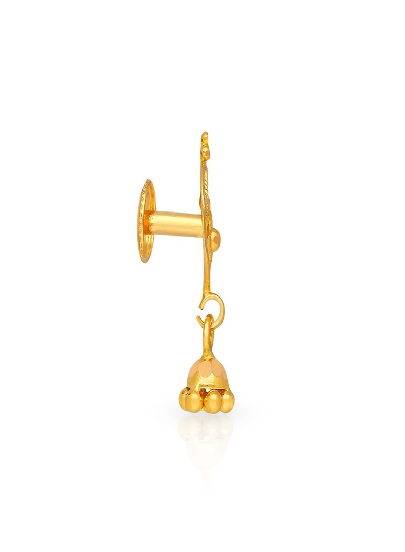 Malabar Gold and Diamonds 22 Karat 916 Purity Drops Style Screw Back Earring for Girls ERTMN49979 - Image 2