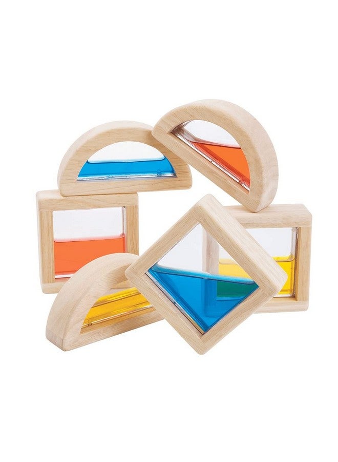 PlanToys 6 Piece Water Block Building & Color Mixing Learning Toy (5523) | Sustainably Made from Rubberwood and Non-Toxic Paints and Dyes - Image 1