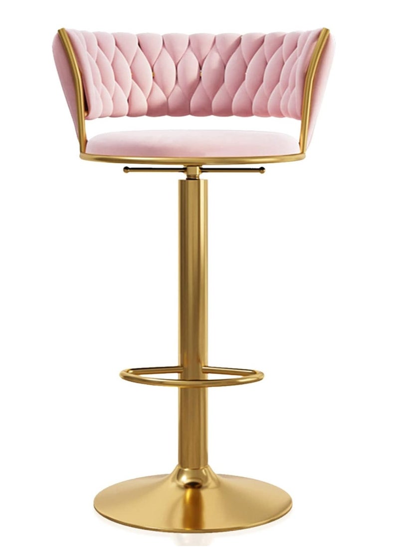 DubaiGallery - Bar Stools 360° Swivel Chair with Backrest, Modern Adjustable Counter Height Barstools, Premium Velvet Upholstered Bar Stool for Kitchen Pub, Café, Counter, Bar, Restaurant - Image 1
