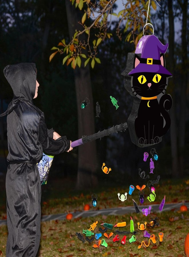 سيفانير مجموعة ألعاب الهالوين من سيفانر، 52 قطعة، تتضمن بينياتا قطة سوداء، بينياتا قطة مخيفة مع عصا وعصابة للعينين، بالإضافة إلى مجموعة ألعاب هالوين مرعبة بكميات كبيرة، مثالية لحفلات أعياد الميلاد ذات الطابع المرعب، وألعاب وأنشطة وديكورات الحفلات. - Image 4